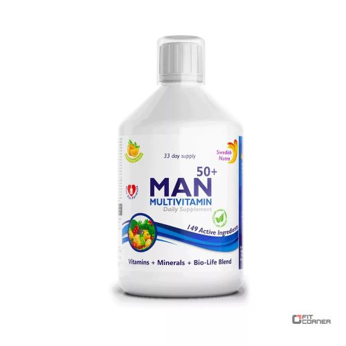Swedish Nutra Man 50+ Multivitamin 500ml - Folyékony Vitamin 50 év felettiFérfiaknak
